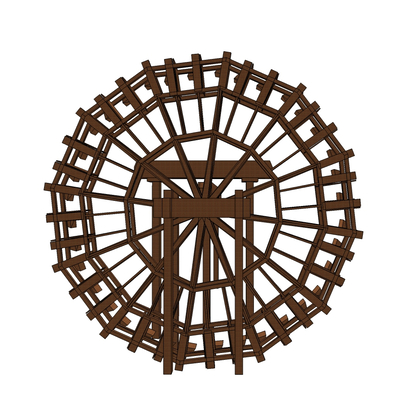 Modern wooden waterwheel