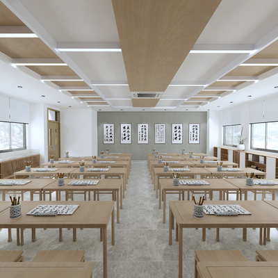 New Chinese School Calligraphy Classroom