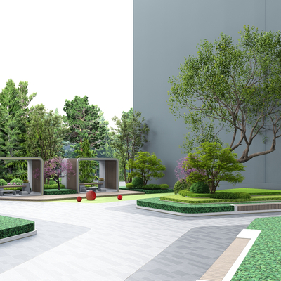 modern atrium landscape public space