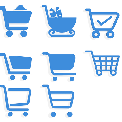 Shopping cart online shopping icon stick figure icon