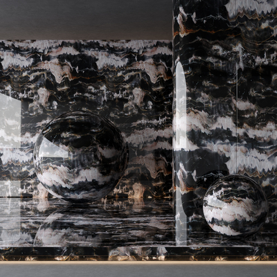 Black Moire Marble