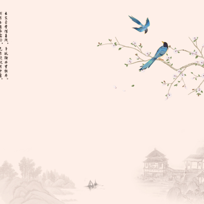 Chinese flower and bird mural wallpaper