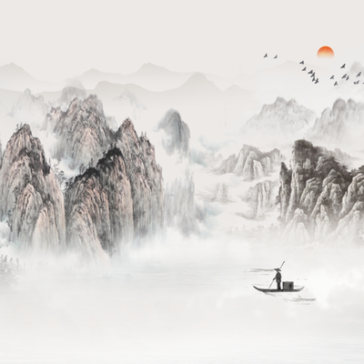 New Chinese style landscape mural