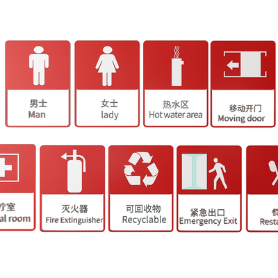 Public signs, signboards, public area signs