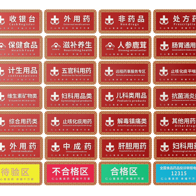 New Chinese Pharmacy Signs Classification Signs Guide Signs