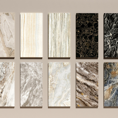 Marble textured wainscots