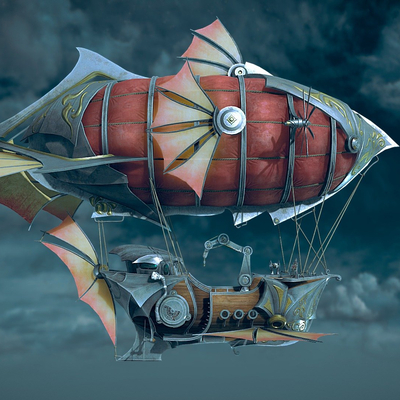 cartoon airship