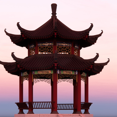 New Chinese-style Double-deck Landscape Pavilion