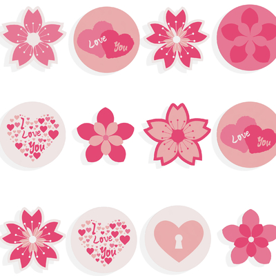 Cherry Blossom Wall Decorations Floral Silhouette Icon Wall Sticker