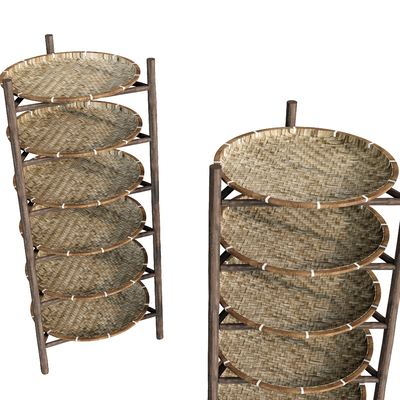 Dustpan Basket Storage Rack Bamboo Basket