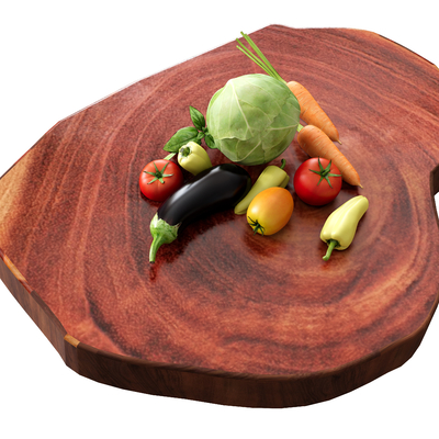 fruit vegetable cabbage eggplant pepper tomato cutting board