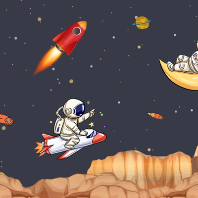 Children's Wallpaper Cartoon Wallpaper Space Astronautical Background