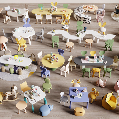 Modern Children's Table and Chair Child Seat