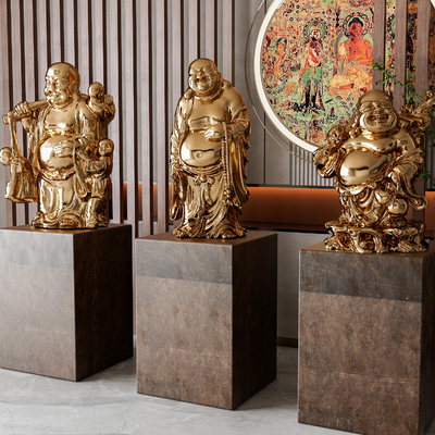 New Chinese-style Gold-plated Buddha Statues