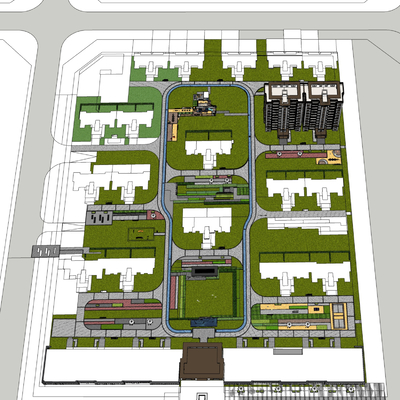 Bird's-eye view of large residential area