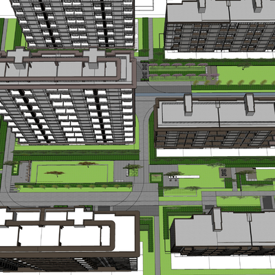 Bird's-eye view of large residential area