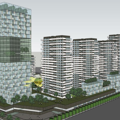 Ecological Residence Vertical Forest Residential Quarter Aerial View