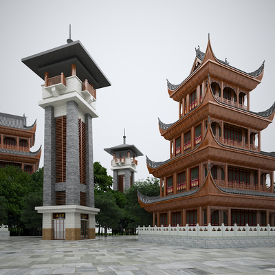 Chinese Ancient Pagoda Ancient Temple Temple Watchtower