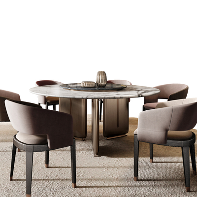 Minotti Dining Table and Chair Round Table