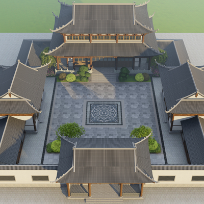 Neo-Chinese Style Ancient Courtyard