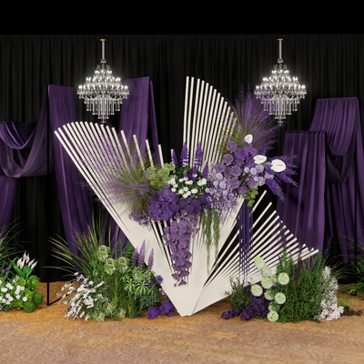 Flowers beautiful Chen purple cloth mantle display area