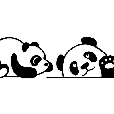 Panda Silhouette Animal Wall Decorations