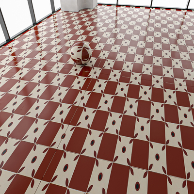 French Retro Style Floor Tile Red Tile