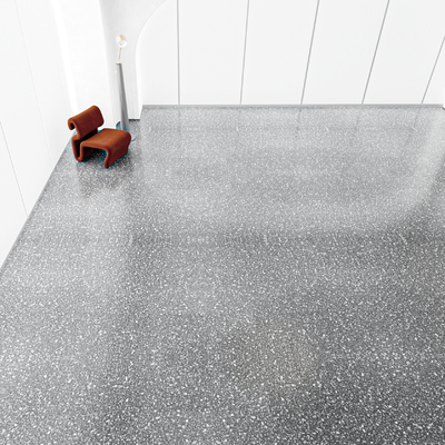 dark gray terrazzo floor tile