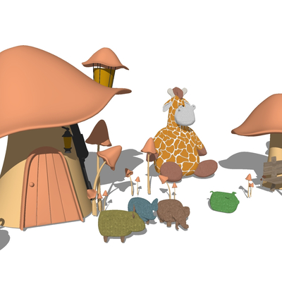 Mushroom cartoon animals