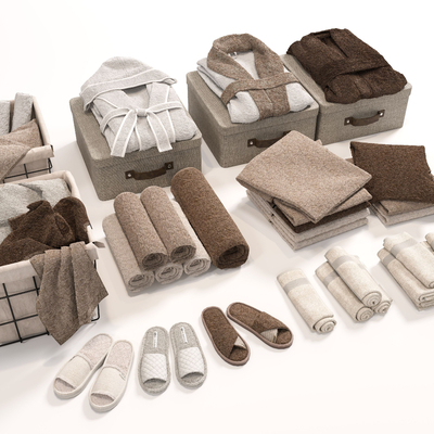 Washing towel bathrobe towel basket slippers toiletries