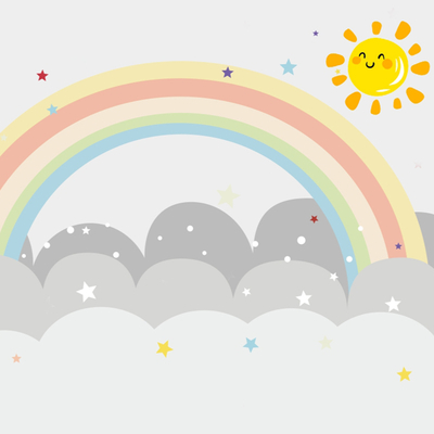 Children Cartoon Rainbow Sun Wallpaper