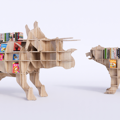 Children's Bookcase Animal Storage Rack