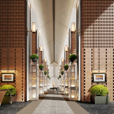 Modern Hotel Lobby Reception Hall