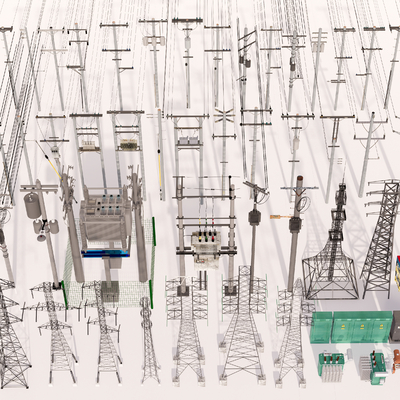 Electric pole high voltage tower transformer