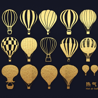 Hot air balloon aerial vehicle silhouette