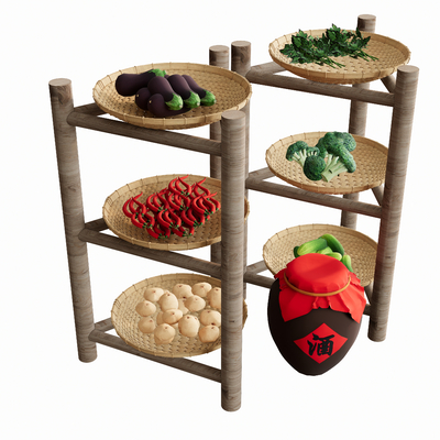 Fruits and Vegetables Autumn Drying Cabbage Eggplant Storage Rack Wine Tar