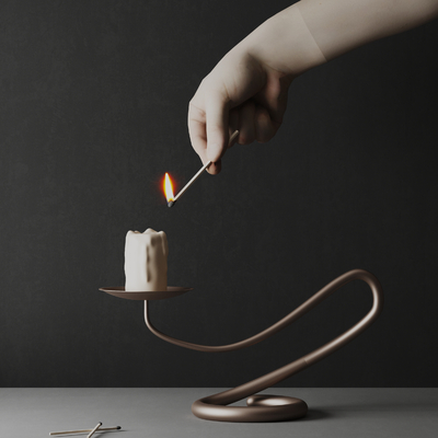 Modern matchstick candlestick