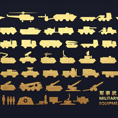 Military weapons silhouette tank