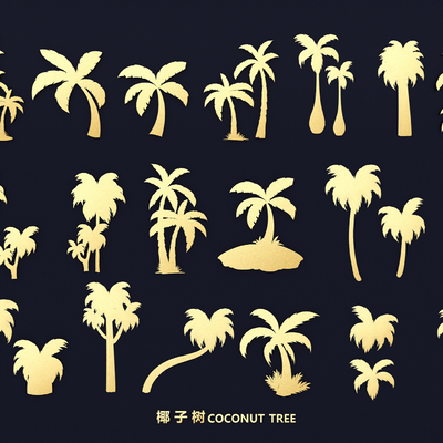 Coconut Tree Brown Tung Tree Silhouette