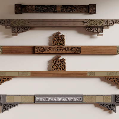 Chinese-style carved beam wooden beam structure