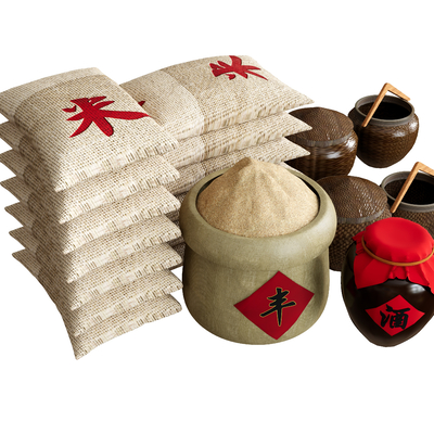 Rice Rice Bag Sandbag Rice Basket Grain Wine Altar