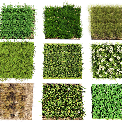 Modern turf lawn clover grass haystack