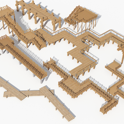 wooden plank road wooden platform hydrophilic platform