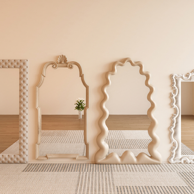 Cream style full-body mirror full-length mirror internet-famous mirror