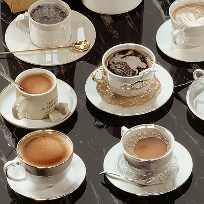 French coffee cups and saucers suit tableware