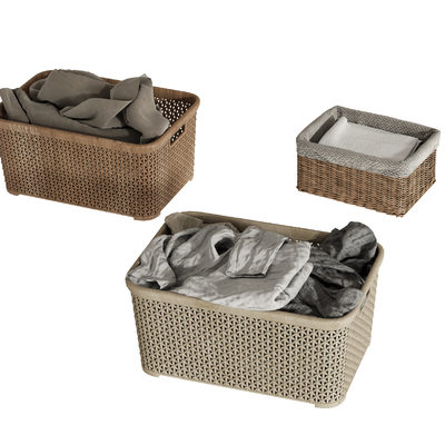 Rattan storage basket