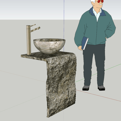 Outdoor sink column basin