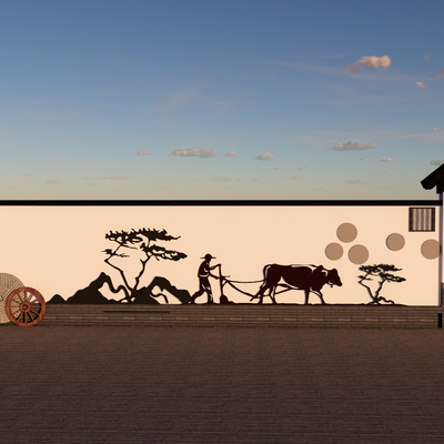 Farming culture landscape wall