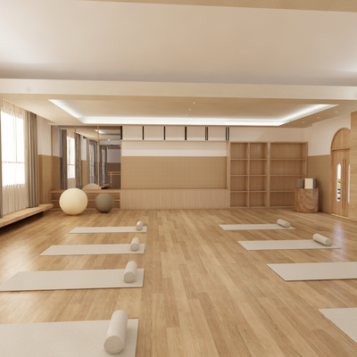 Chinese Old Age Yoga Dance Room