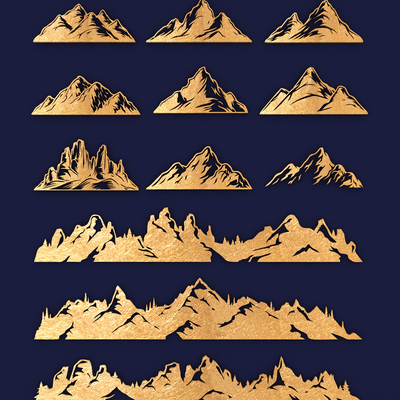 Modern Peak Mountain Range Mountain Silhouette